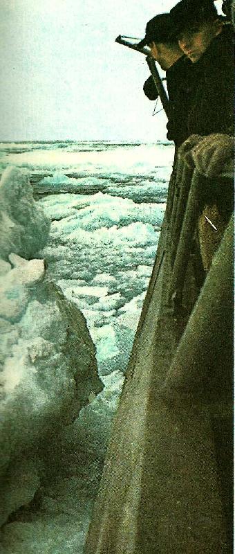 unknow artist dar vanliga fartyg skulle ha fastnat i isen kunde roosevelt bryta sig fram utan risk genom smiths sund France oil painting art